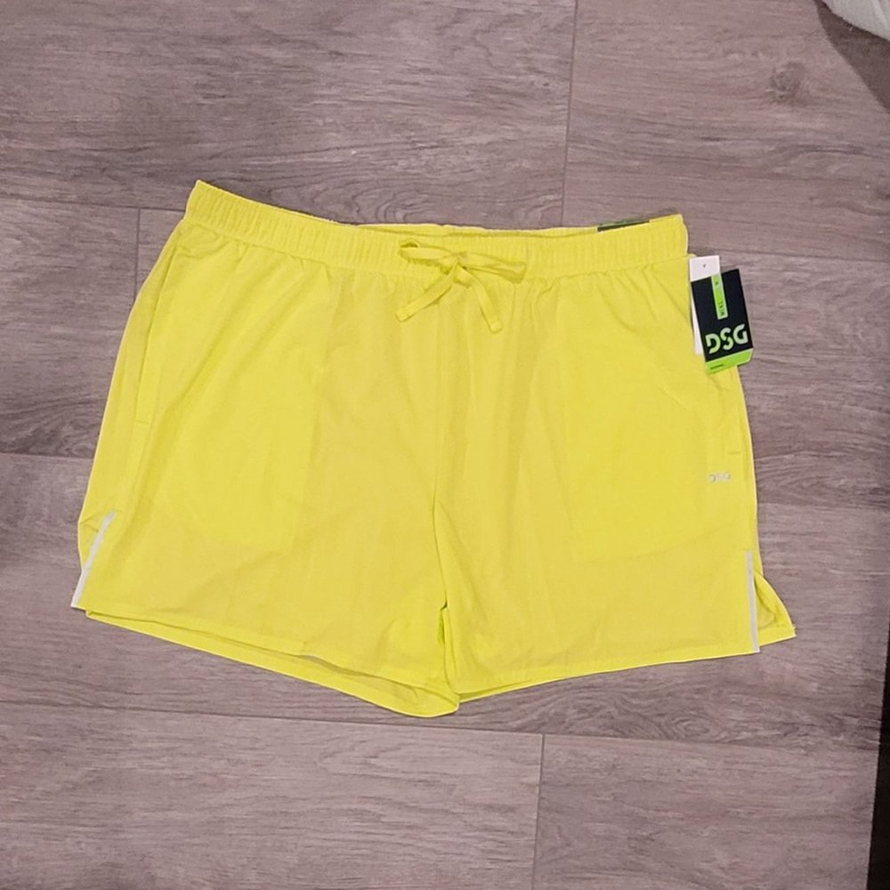 Dsg Neon Yellow Athletic Shorts with Drawstring Men